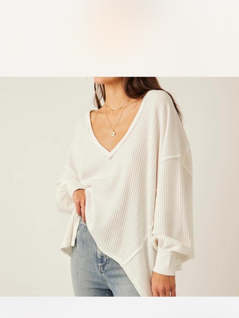 Free People White Coraline Thermal
